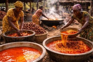 Lire la suite à propos de l’article De la palmeraie à la cuisine : comment naît l’huile rouge que nous aimons